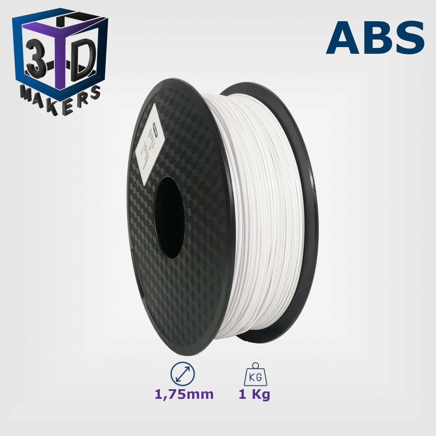 Filament ABS Blanc 1.75 mm 1 Kg GT 3D Makers